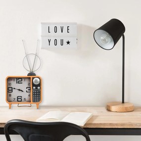 vidaXL Relógio de mesa 25x11x48 cm MDF e ferro laranja e preto