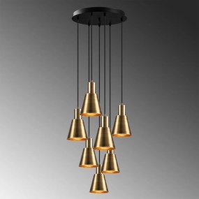 Candeeiro de Tecto Kem – Dourado e Preto – Diâmetro 43 cm x Altura 111