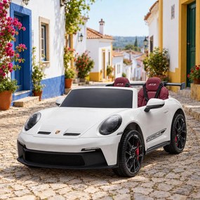 Carro elétrico para crianças Porsche 911 24V 4x4, 2 lugares, controlo remoto, entrada USB/AUX, motores de 200W, bateria de lítio, luzes LED licença OR