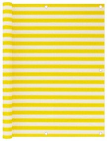 Tela de varanda 120x600 cm PEAD amarelo e branco