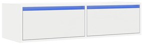 Móvel de TV com luzes LED 100X35,5x25 cm branco
