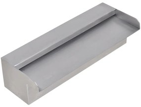 vidaXL Fonte para piscina retangular 30 cm aço inoxidável