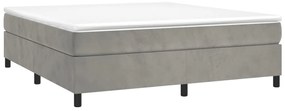 Estrutura de cama sem colchão 160x200 cm veludo cinzento-claro