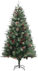 Árvore de Natal com pinhas 195 cm PVC e PE verde