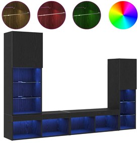 Armário para TV LED vidaXL Carvalho Preto 30.5x30x102 cm Madeira Engen