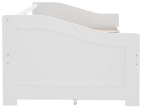Sofá-cama 3 lugares c/ gavetas 90x200 cm pinho maciço branco