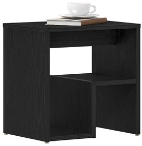 Mesa de cabeceira vidaXL Preta em Carvalho 40x30x40 cm em Madeira Reco