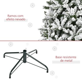 HOMCOM Árvore de Natal Artificial 255cm com Neve Ignífugo com 1300 Ram