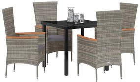 Conjunto de Jantar Jardim 5 pcs Cinzeto 80 x 80 x 73 cm