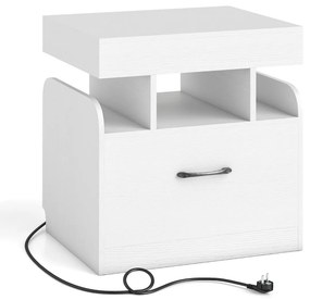 Mesa de cabeceira canelada, mesa lateral moderna de meados do século, preta