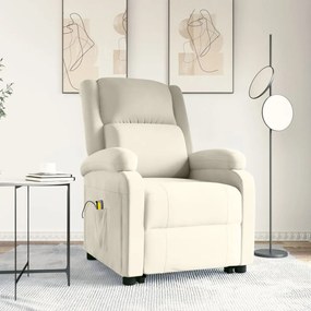 Poltrona de massagens veludo cor creme