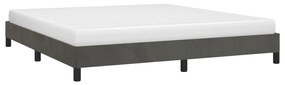 Estrutura de cama sem colchão 160x200 cm veludo cinzento-escuro