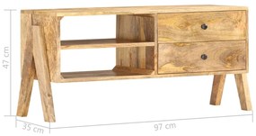 Móvel de TV 97x35x47 cm madeira de mangueira maciça