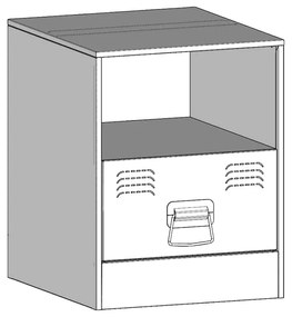 Mesa de cabeceira 34,5x39x44 cm aço preto