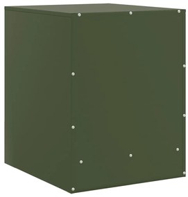 Mesas de cabeceira 2 pcs 34,5x39x44 cm aço verde azeitona