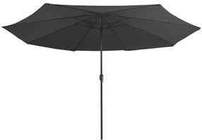 Guarda-sol de jardim com poste de metal 390 cm antracite