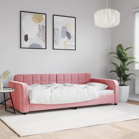 Sofá-cama 90x200 cm veludo rosa