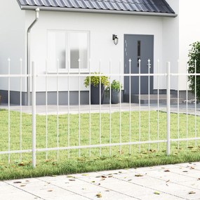 Cerca de Jardim vidaXL com Ponta de Lança Branca 5,1x1,2 m em Aço