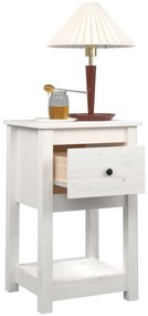 Mesa de cabeceira 40x35x61,5 cm madeira de pinho maciça branco