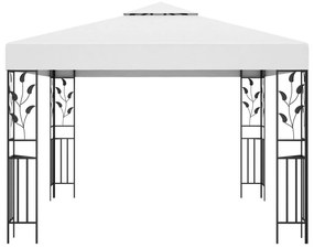 Gazebo com cordões de luzes LED 3x3 m branco