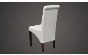 Cadeiras de jantar 2 pcs couro artificial branco
