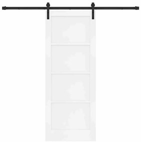 Porta Deslizante vidaXL com Acessórios Branca 78x202 cm Madeira Sólida