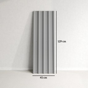 Conjunto de 12 painéis em aço galvanizado resistentes às intempéries, cinza claro, dimensões de cada painel: 129 cm (C) x 45 cm (L)