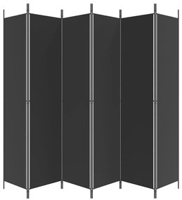 Divisória de quarto com 6 painéis 300x220 cm tecido preto