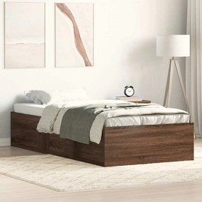Estrutura de cama 90x190 cm carvalho castanho