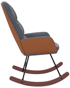 Cadeira de baloiço veludo cinzento-escuro