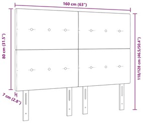 Cabeceira vidaXL Botão Tufted Cinza Claro 160 cm Veludo