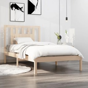 vidaXL Estrutura de cama 100x200 cm pinho maciço