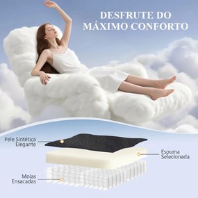 Poltrona Relax Reclinável Elétrica Elevatória em Couro PU com Controlo Remoto, Assento com Molas, Apoio para os Pés, Cinzento