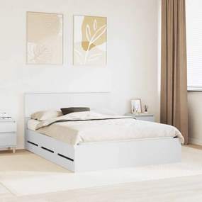 vidaXL Estrutura da Cama Branco 150 x 200 cm Madeira de Engenharia