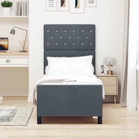 Cama vidaXL Cinza Escuro 80x200 cm Veludo