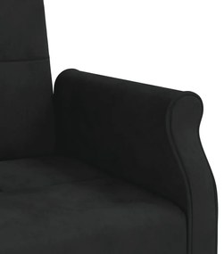 Sofá-Cama Sarah de 3 Lugares em Veludo - Preto - Design Moderno