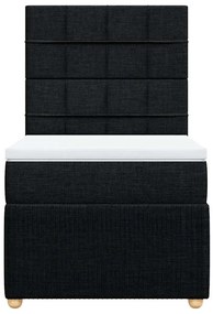 Cama com molas/colchão 90x190 cm tecido preto