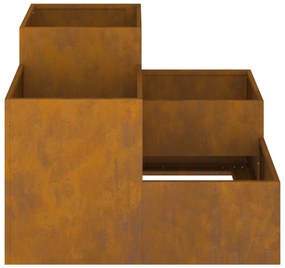 Jardineira vidaXL 80x80x60 cm em Aço Envelhecido