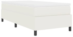 Cama Box Spring com Colchão Creme 100x200 cm Tecido de Corduroy