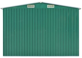 Abrigo de jardim 257x580x181 cm metal verde