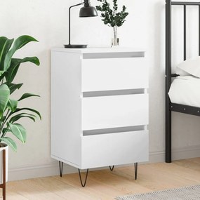 vidaXL Mesa de cabeceira 40x35x69 cm derivados de madeira branco