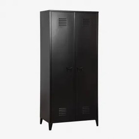 Armário Cacifo De 2 Portas Em Aço Pohpli Negro-de-fumo - Sklum