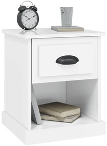 Mesas de cabeceira 2 pcs derivados de madeira branco brilhante