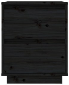 Mesas de cabeceira 2 pcs 40x35x50 cm pinho maciço preto