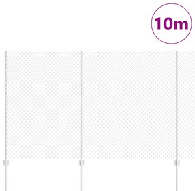 Cerca de Cadeia com 20 Postes U Prata 1.5x10 m Aço