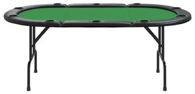 Mesa de póquer dobrável 10 jogadores 207x106x76 cm verde