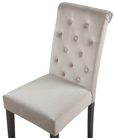 Conjunto de 2 cadeiras em veludo cinzento VELVA II Beliani