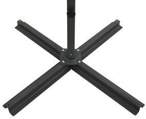 Guarda-sol jardim cantilever c/ poste e luzes LED 300 cm bordô