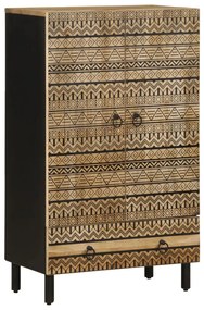 vidaXL Armário alto 60x33,5x100 cm madeira de mangueira áspera maciça