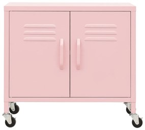 Armário de arrumação aço 60x35x56 cm rosa